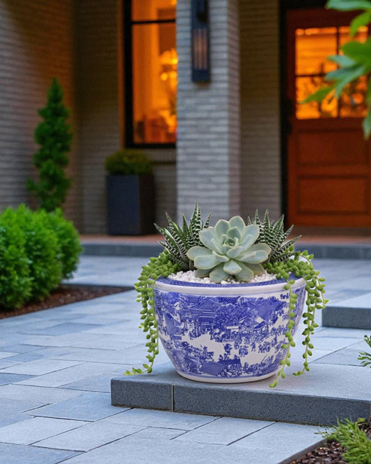 Oriental Serenity Blue & White Planter