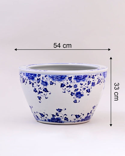 Blue & White Azure Bloom Planter