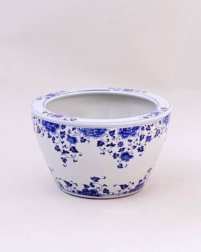 Blue & White Azure Bloom Planter