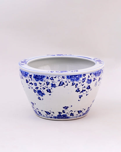 Blue & White Azure Bloom Planter