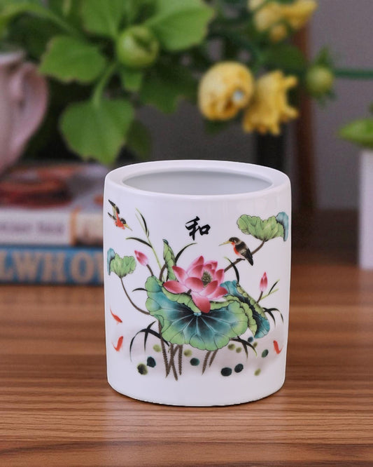 Lotus Harmony Ceramic Planter